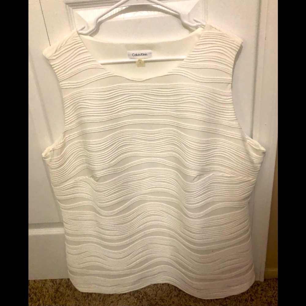 Calvin Klein sleeveless blouse.